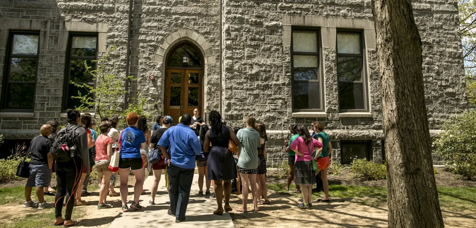 Tour Group in Front of Building